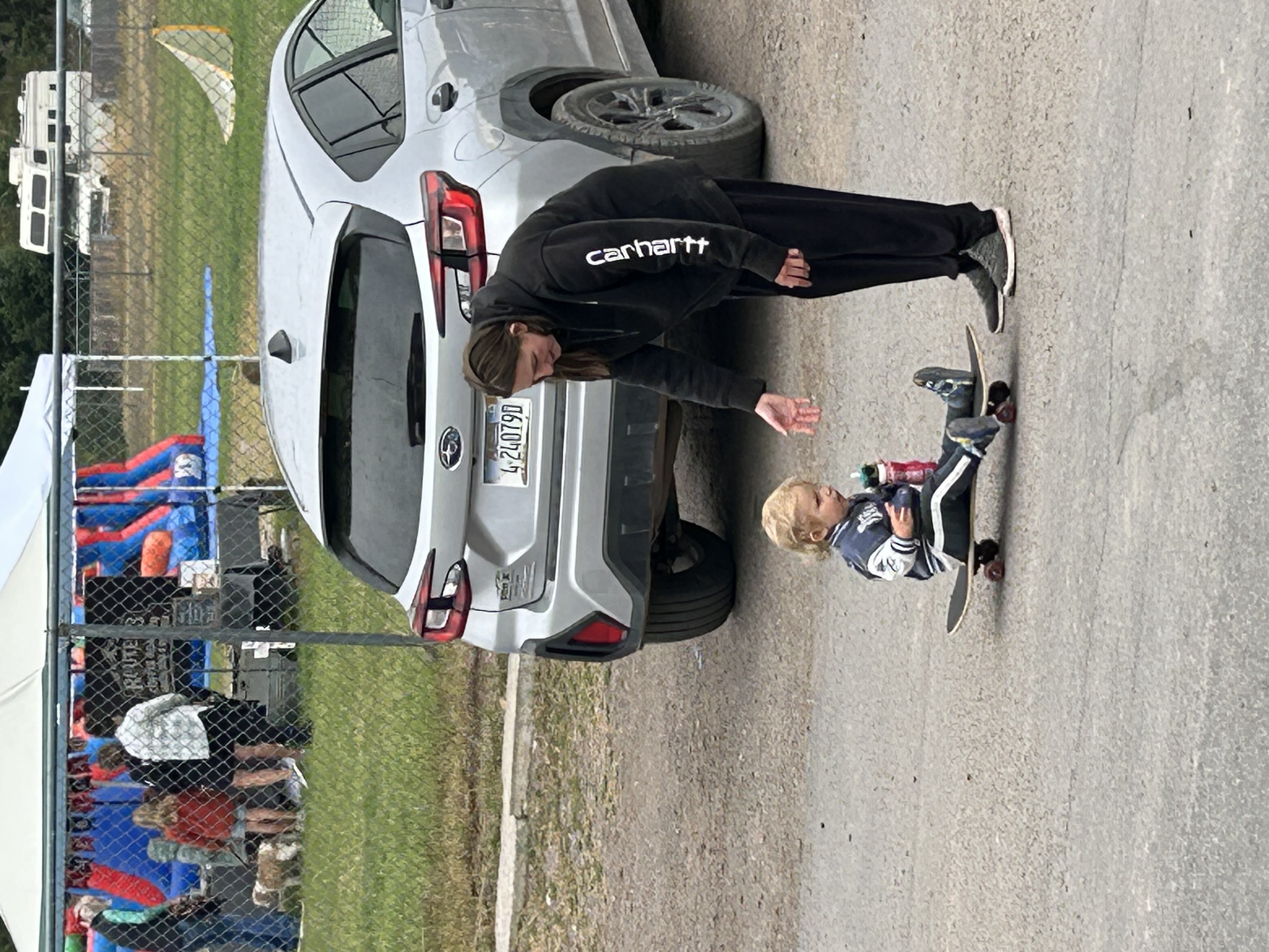 Skating in the parking lot....  for now